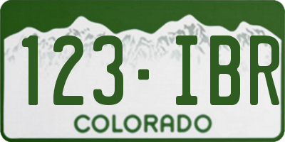 CO license plate 123IBR