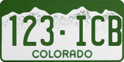 CO license plate 123ICB