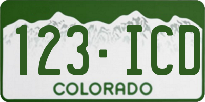 CO license plate 123ICD