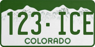 CO license plate 123ICE