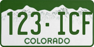 CO license plate 123ICF