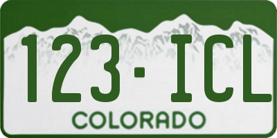 CO license plate 123ICL