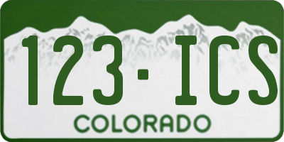 CO license plate 123ICS