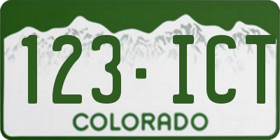 CO license plate 123ICT