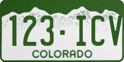 CO license plate 123ICV
