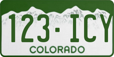 CO license plate 123ICY