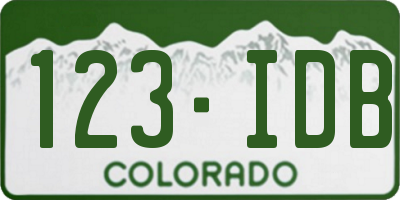 CO license plate 123IDB
