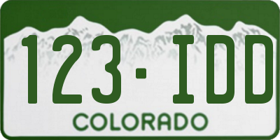 CO license plate 123IDD