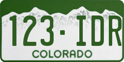 CO license plate 123IDR