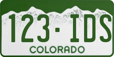 CO license plate 123IDS