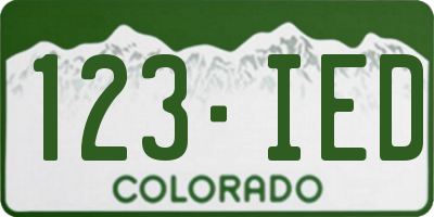 CO license plate 123IED