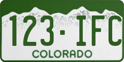 CO license plate 123IFC