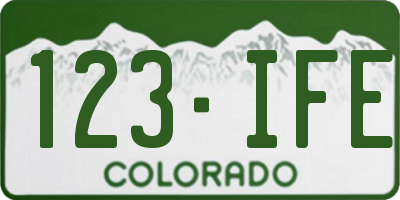 CO license plate 123IFE