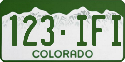 CO license plate 123IFI