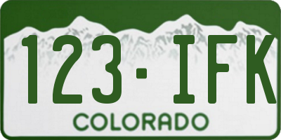 CO license plate 123IFK