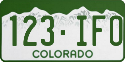 CO license plate 123IFO