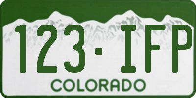 CO license plate 123IFP