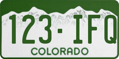 CO license plate 123IFQ