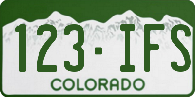 CO license plate 123IFS