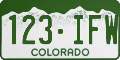CO license plate 123IFW