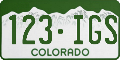 CO license plate 123IGS