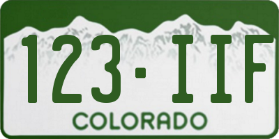 CO license plate 123IIF