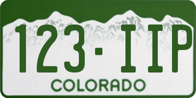 CO license plate 123IIP