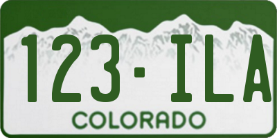 CO license plate 123ILA