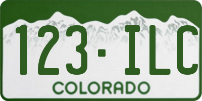 CO license plate 123ILC