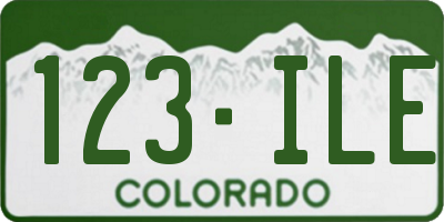 CO license plate 123ILE