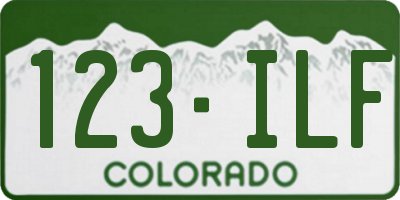CO license plate 123ILF