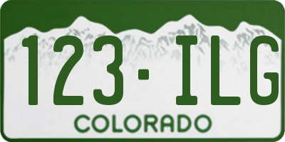 CO license plate 123ILG