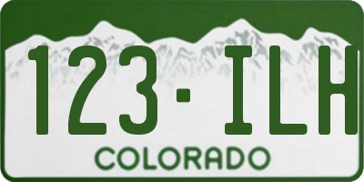 CO license plate 123ILH