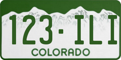 CO license plate 123ILI
