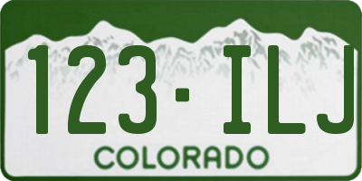 CO license plate 123ILJ