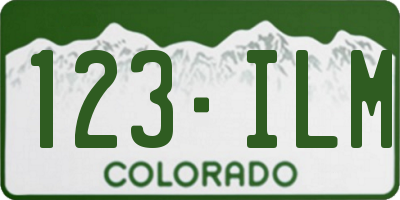 CO license plate 123ILM