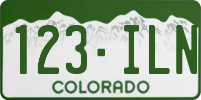 CO license plate 123ILN