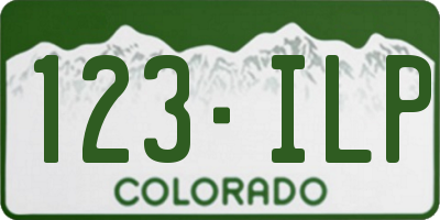 CO license plate 123ILP