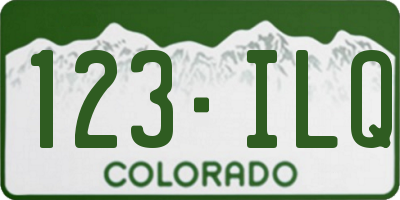 CO license plate 123ILQ