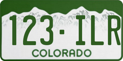 CO license plate 123ILR
