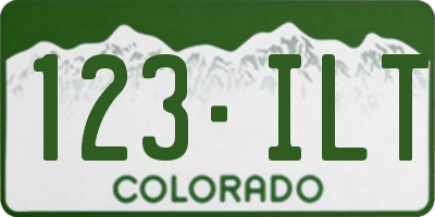 CO license plate 123ILT