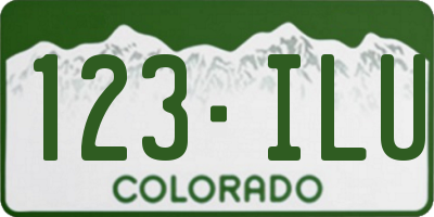 CO license plate 123ILU