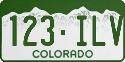 CO license plate 123ILV
