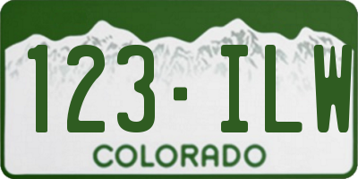 CO license plate 123ILW