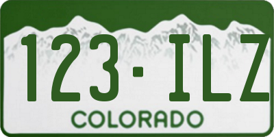 CO license plate 123ILZ