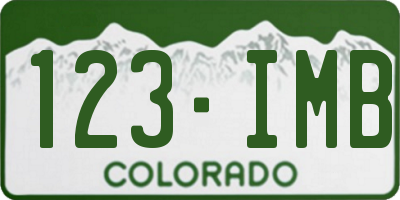 CO license plate 123IMB