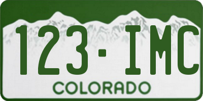 CO license plate 123IMC