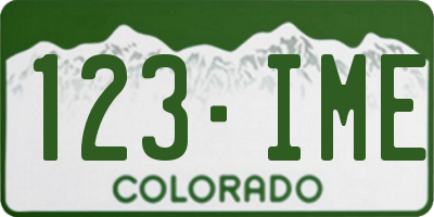 CO license plate 123IME