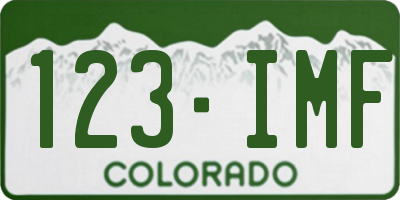 CO license plate 123IMF
