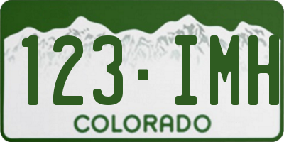 CO license plate 123IMH